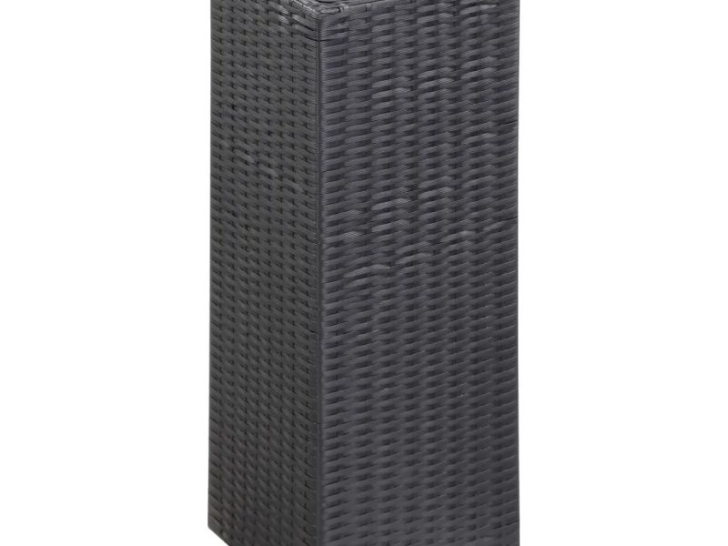 Letti Rialzati da Giardino 3 pz in Polyrattan Nero