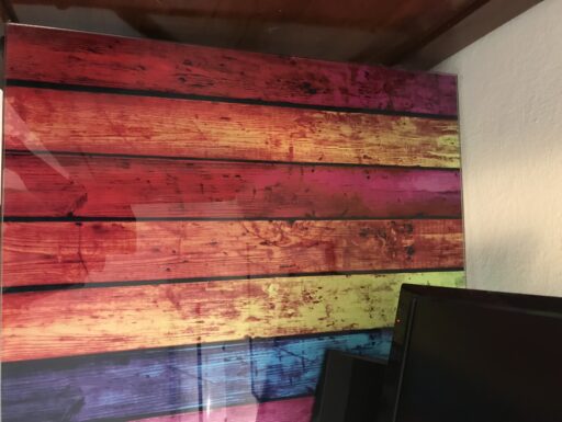 scrivania/scrittoio in vetro colorato