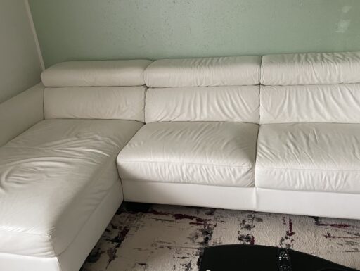 Divano pelle fiore bianco 285x180