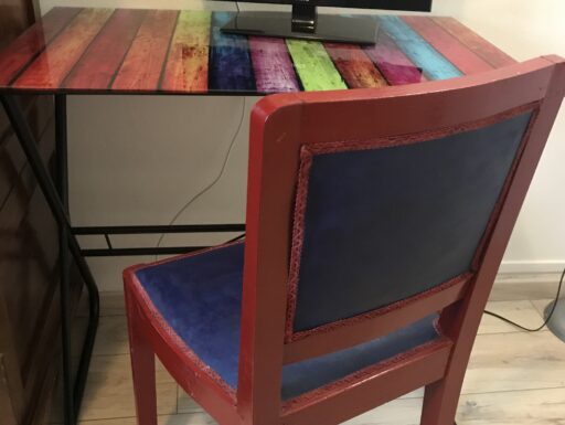 scrivania/scrittoio in vetro colorato