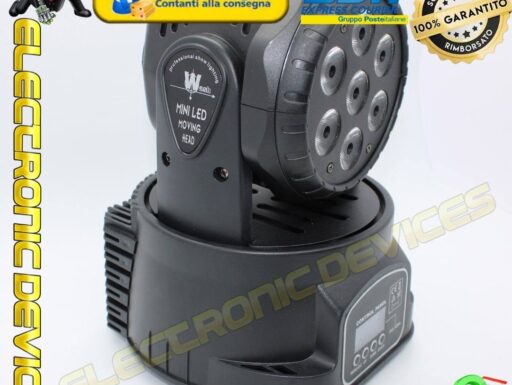 EFFETTO LUCE TESTA MOBILE 7 LED DA 10W MOVING HEAD WASH LUCI