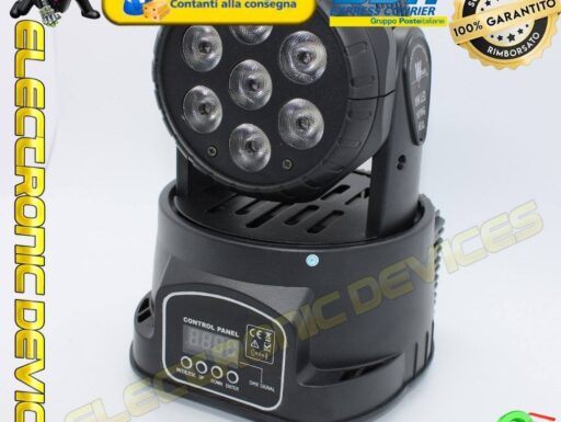 EFFETTO LUCE TESTA MOBILE 7 LED DA 10W MOVING HEAD WASH LUCI