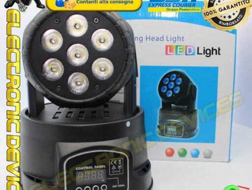 EFFETTO LUCE TESTA MOBILE 7 LED DA 10W MOVING HEAD WASH LUCI