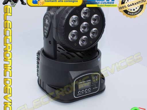 EFFETTO LUCE TESTA MOBILE 7 LED DA 10W MOVING HEAD WASH LUCI