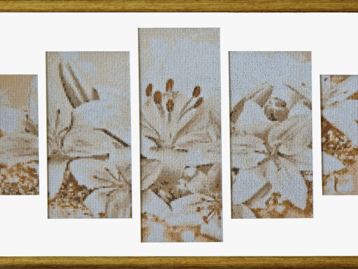 “Il giglio dorato” – tecnica diamond painting 5D