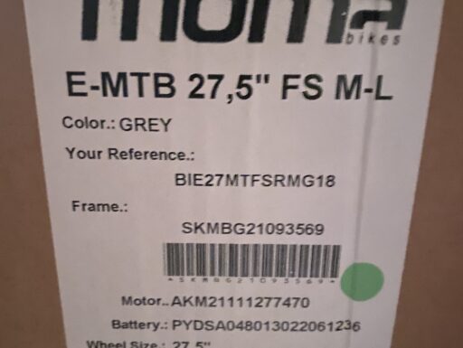 BICICLETTA ELETTRICA E-MTB SOSPENSIONE COMPLETA 27,5″
