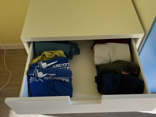 Cassettiera bambini bianco/azzurro