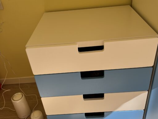 Cassettiera bambini bianco/azzurro