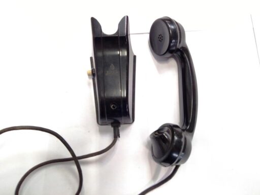 Telefono d’epoca Siemens nero a disco