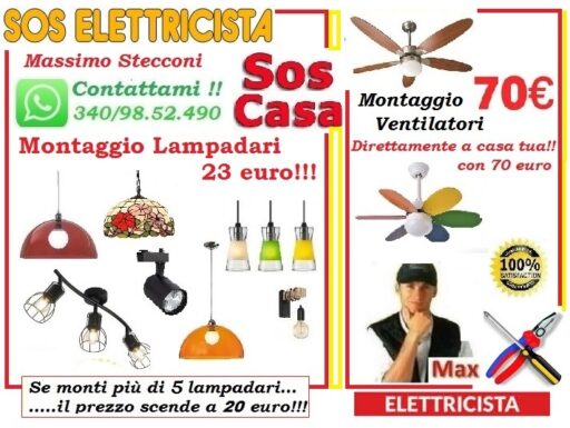 Lampadario applique servizio montaggio roma