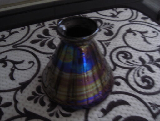 Murano vasetto vetro multicolore a cono per fiori anni ’80