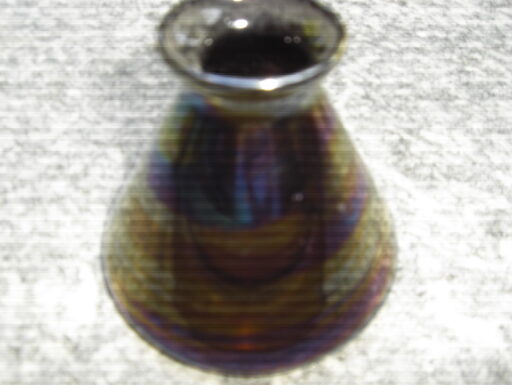 Murano vasetto vetro multicolore a cono per fiori anni ’80