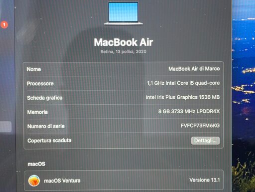 Macbook Air come nuovo con accessori