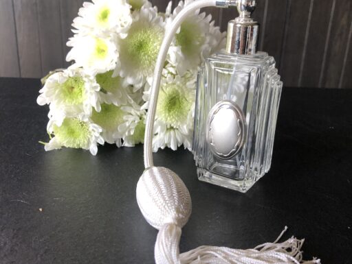 Boccetta Profumo Vintage – con pompetta e placca in argento