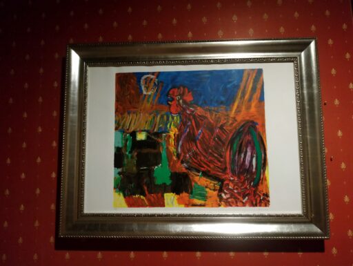 Quadro cornice argentata. Misure: 64×84 cm.