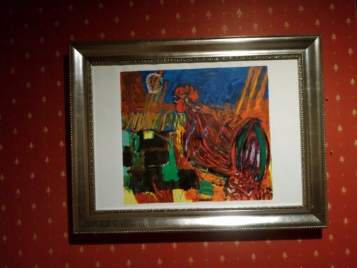 Quadro cornice argentata. Misure: 64×84 cm.