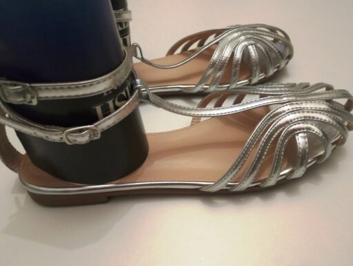 Sandali ballerine argentate calzano 39