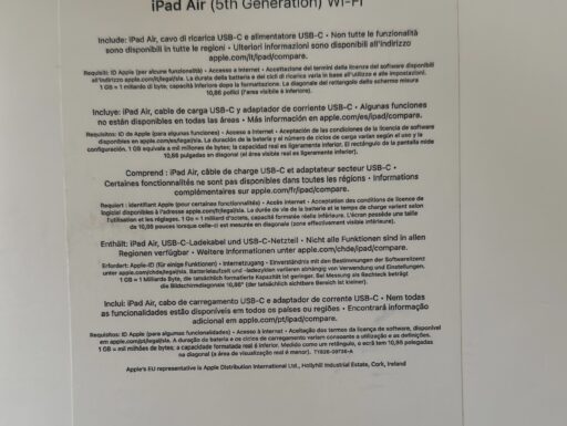 Ipad air 256gb 5gen. wi-fi ancora un anno di garanzia