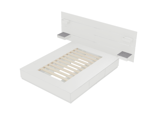 Nuovo: NORDLI letto contenitore testiera, bianco, 160×200