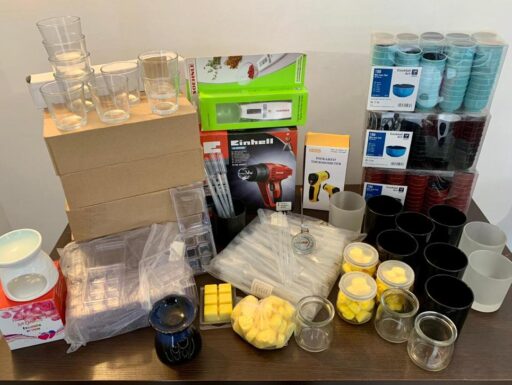 Stock completo per creazione fai da te di candele profumate