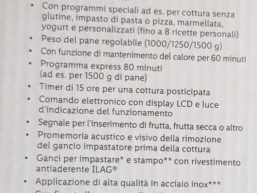 Macchina per il pane SILVERCREST Mod. SBB 850 F2