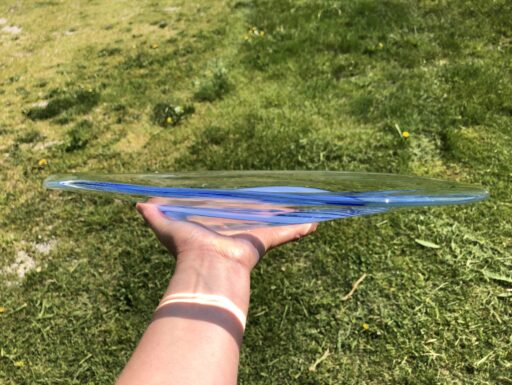 Piatto centrotavola in vetro di Murano firmato Zane