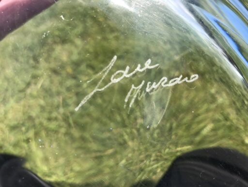 Piatto centrotavola in vetro di Murano firmato Zane