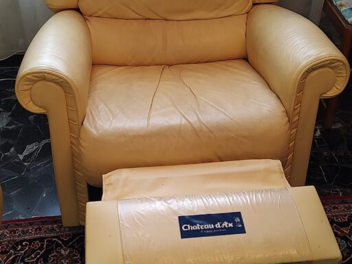 Poltrona relax reclinabile Chateau d’Ax in vera pelle