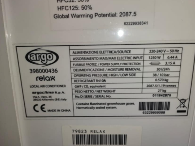 Condizionatore portatile ARGO 10.000 btu