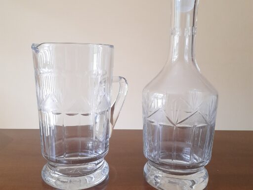 Bottiglia e Caraffa in CRISTALLO antico