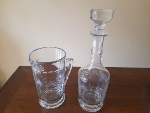 Bottiglia e Caraffa in CRISTALLO antico