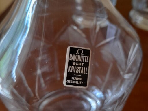 Bottiglia e Caraffa in CRISTALLO antico