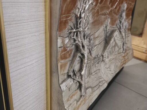 Quadro con disegno laminato argento 800