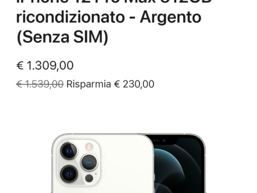iPhone 12 pro max 512 gb argento nuovo