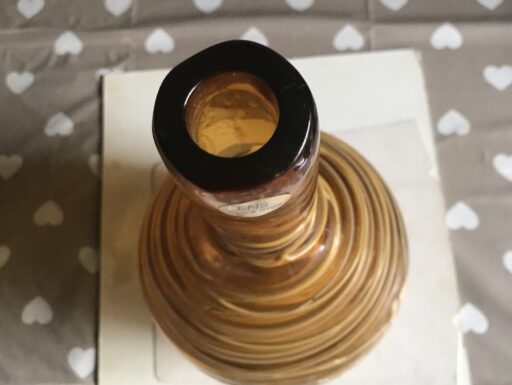 Vaso centrotavola giallo in vetro con inserti