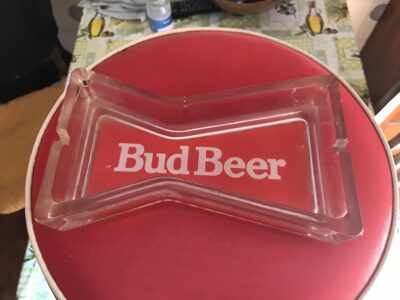Portacenere in vetro anni settanta birra Bud