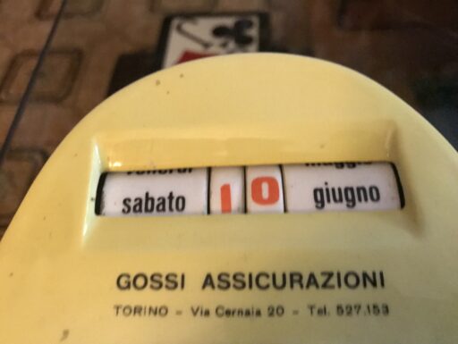 Calendario perp. pubblicit. da tavolo in ceramica italiano