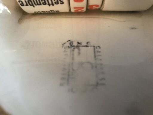 Calendario perp. pubblicit. da tavolo in ceramica italiano