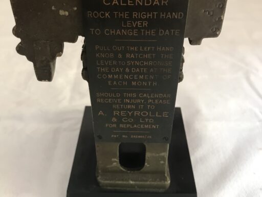 Calendario perpetuo “Reyrolle” inglese anni 50