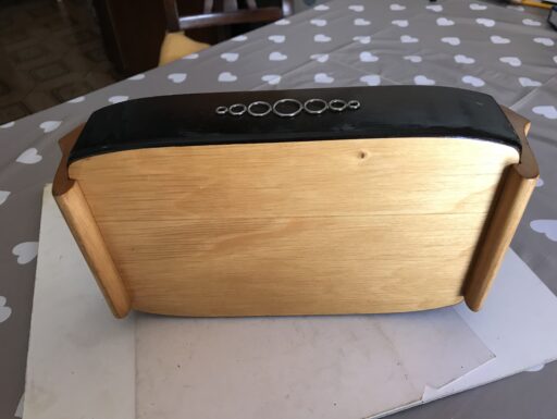 Scatola in legno con fregi anni sessanta