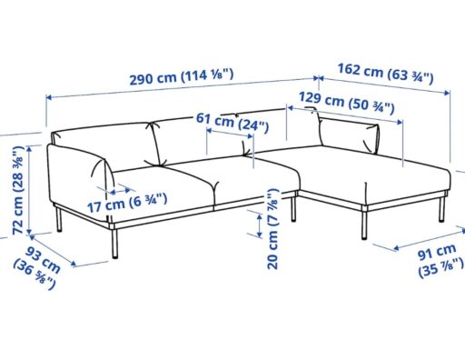 Divano a 3 posti con chaise-longue