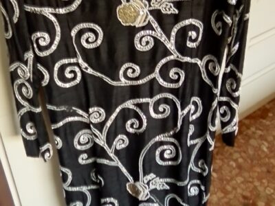 Abito da sera Trussardi, ricamato a mano con perle