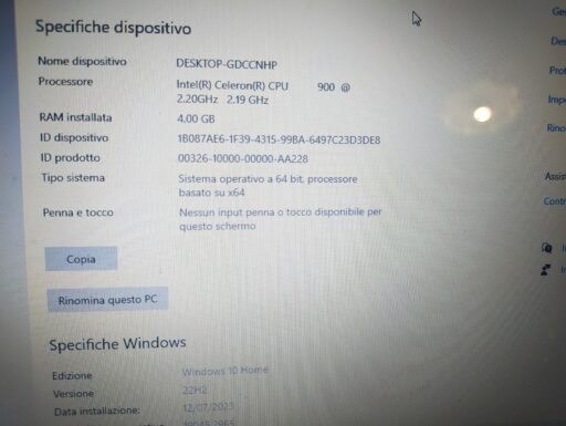 Notebook Lenovo15.6 4Ram 320HD Windows 10