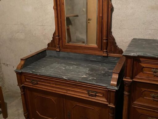 2 Mobili antiquariato con ripiano in marmo