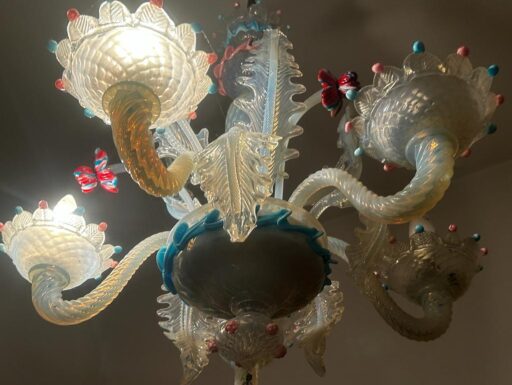 Lampadario in vetro di murano