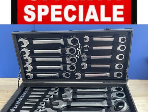 Set 22 chiavi da lavoro a cricchetto con testa pieghevole