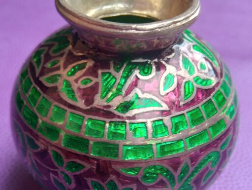 Raro vaso in argento cloisonne’