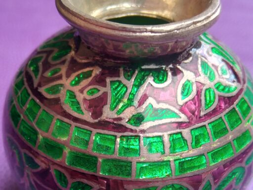 Raro vaso in argento cloisonne’