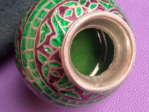 Raro vaso in argento cloisonne’