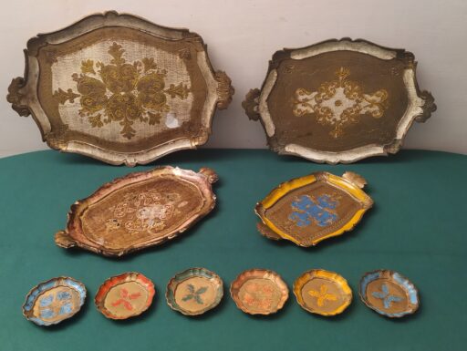 Vassoi ovali legno sottobicchieri legno antica firenze